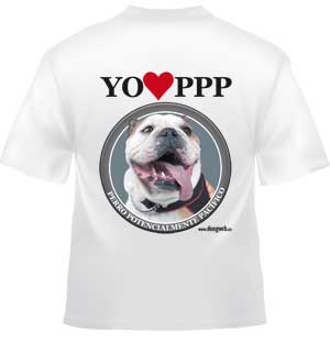 Camiseta doogweb "Perro Potencialmente Pacífico" Pitbull.