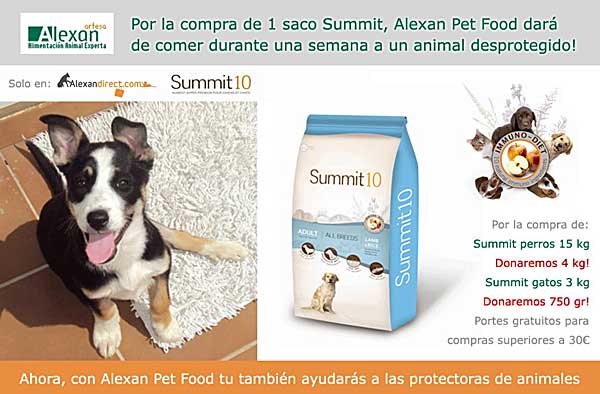 Alimenta gratis un animal de una protectora una semana, promoción de Alexan Artesa.