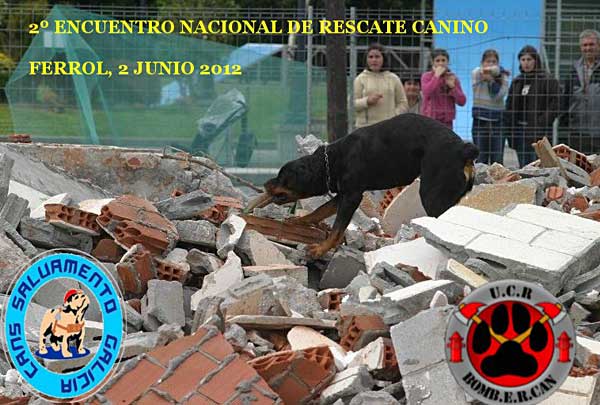 "Escomjbros", II Encuentro Nacional de Rescate Canino. Cans Salvamento Galicia y RESCAN Bomberos.