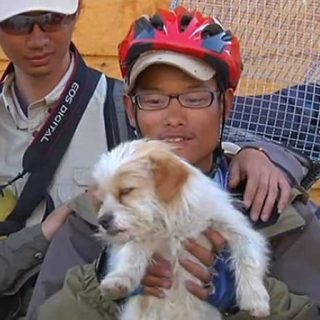 Xiaosa es una perrita callejera que se ha hecho famosa por recorrer más de 1.000 kilómetros con un grupo de ciclistas (vídeo).