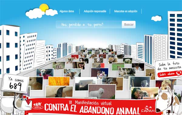 eBay Anuncios y FAPAM organizan la primera manifestación virtual contra el abandono animal.