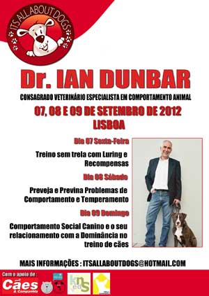 Próximo septiembre, triple seminario de Ian Dunbar en Lisboa.