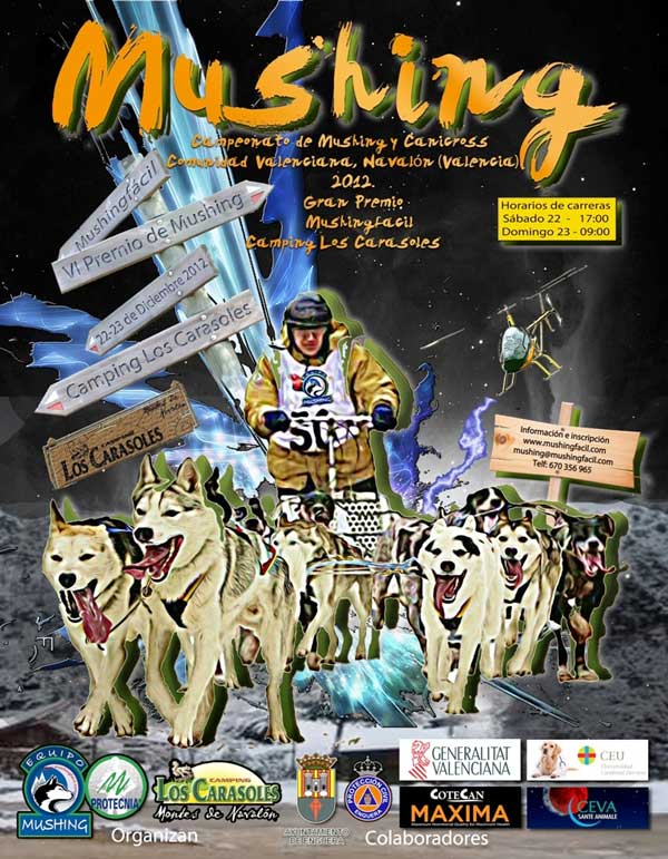 Campeonato de Mushing y Canicross Comunidad Valenciana, próximos 22 y 23 de diciembre.