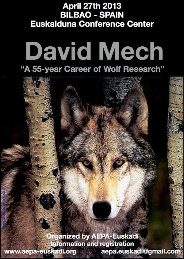 "55 años de Carrera en la Investigación del #Lobo", seminario de David Mech en Bilbao. 