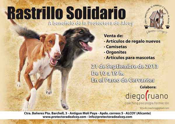 Rastrillo Solidario de la Protectora de Alcoy, próximo sábado 21 de septiembre.