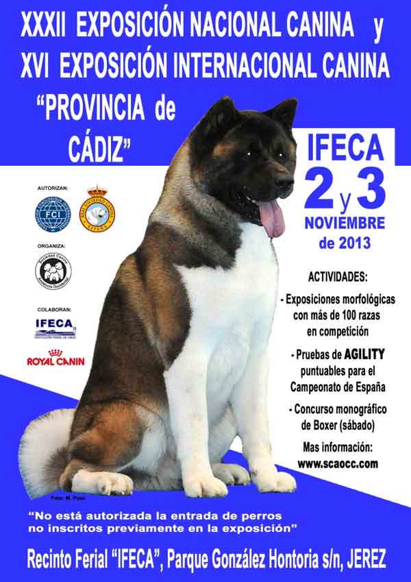 Próximo fin de semana: Exposición Nacional e Internacional Canina "Provincia de Cádiz" en Jerez de la Frontera.