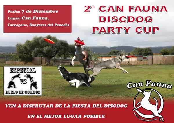 El próximo 7 de diciembre se celebrará la segunda Can Fauna DiscDog Party Cup, en Banyeres del Penedés (Tarragona).