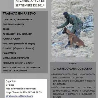 Seminario para profesionales de la detección con #perros, en Navarra (personas, drogas, explosivos..).