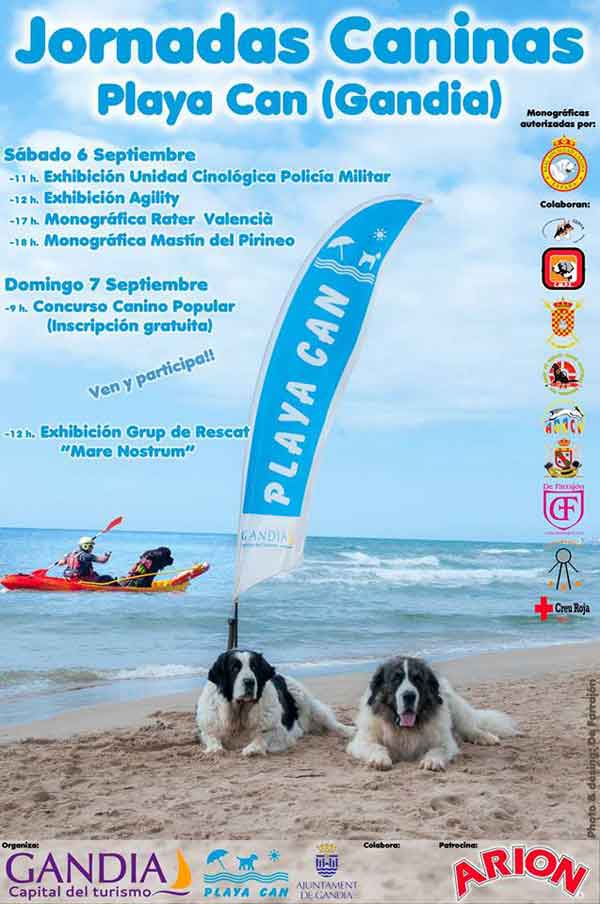 Jornadas Caninas en Playa Can (Gandía), próximos 6 y 7 de septiembre.
