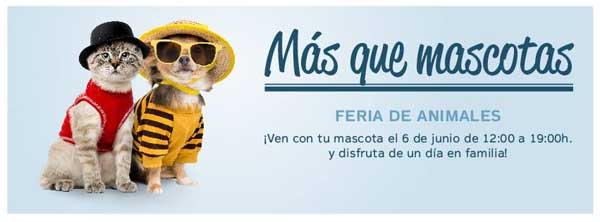 En Equinoccio /C/ de la Fresa, 2, 28220 Majadahonda, Madrid), se celebrará el próximo sábado 6 de junio, entre 12:00 y 19:00 horas "Más que mascotas", con numerosos eventos (ver programa a continuación).