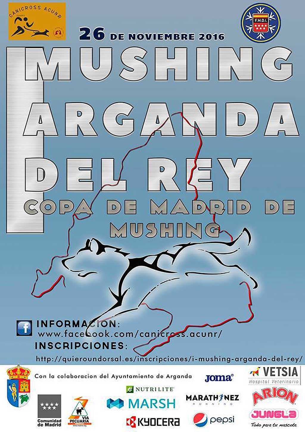 I Mushing Arganda del Rey, el próximo 26 de noviembre.