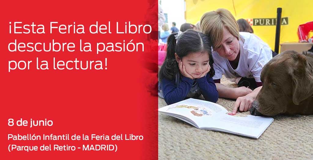 PURINA y CTAC organizan un taller de lectura con perros en la Feria del Libro de Madrid.