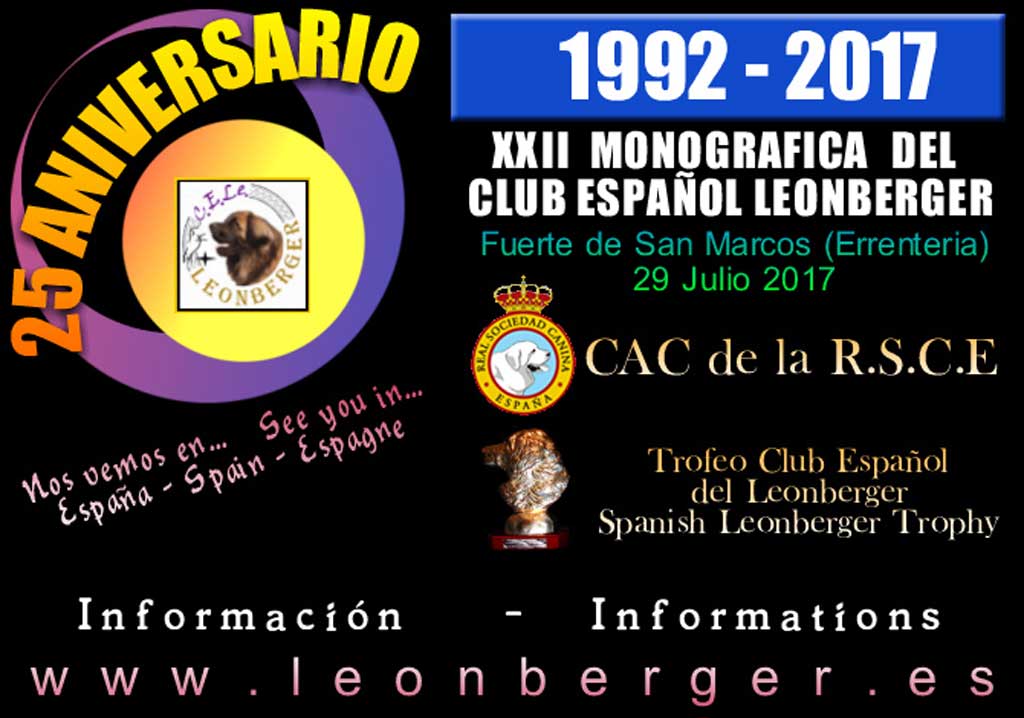 Más de 60 perros se darán cita este sábado en la XXII Monográfica del Club Español Leonberger en Errentería (Guipúzcoa).