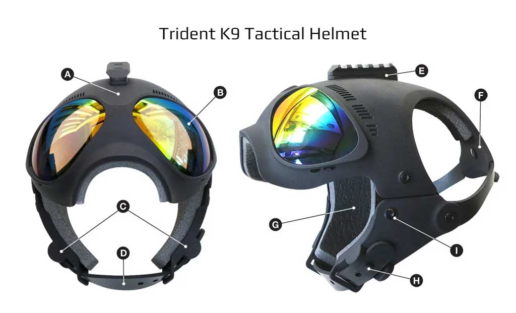 Trident K9 tactical helmet, protección para perros de trabajo