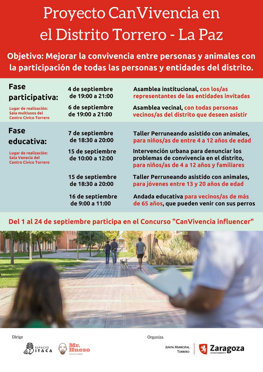 Proyecto CanVivencia en el Distrito Torrero–La Paz de Zaragoza, para la mejora de la convivencia entre personas y animales.