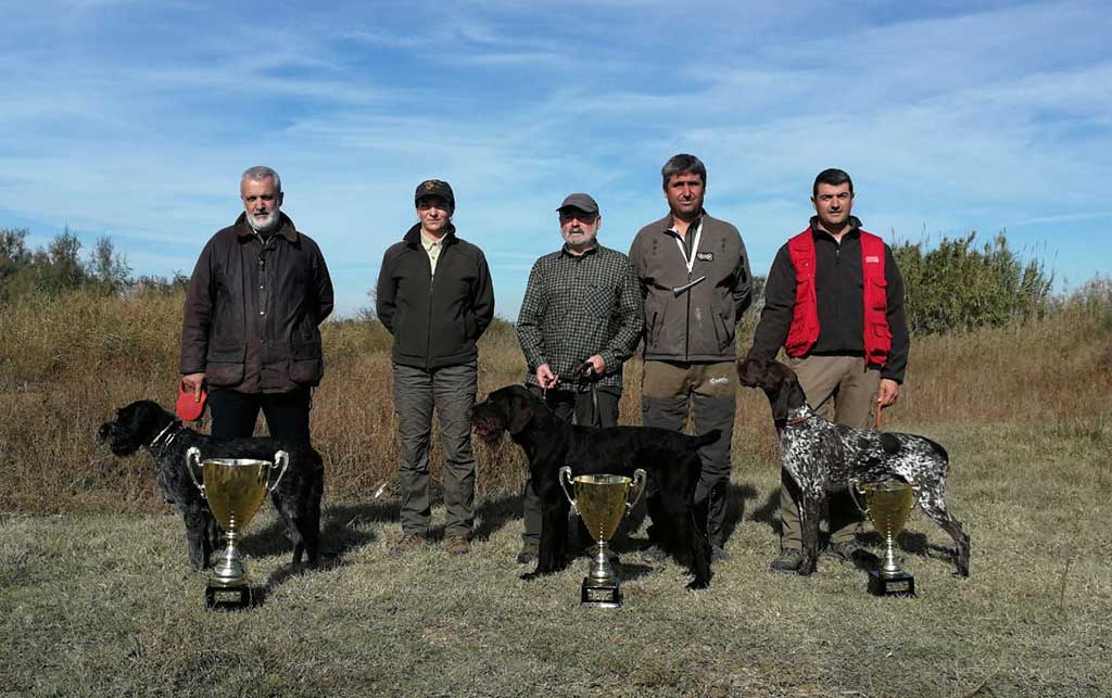 @RSociedadCanina Vencedores de la Copa de España de Campo y Agua, braco alemán, que se ha celebrado en Pina de Ebro (Zaragoza)..