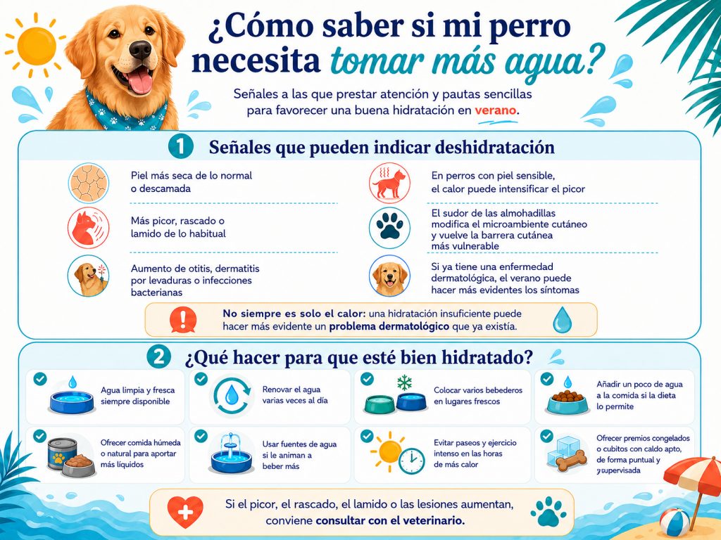 Cómo saber si tu perro necesita beber más agua este verano.